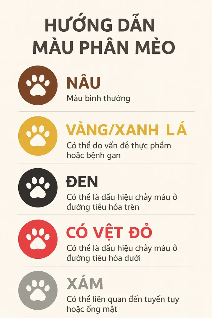 Bảng "Đọc Vị" Phân Mèo: Màu Sắc Nói Lên Điều Gì?