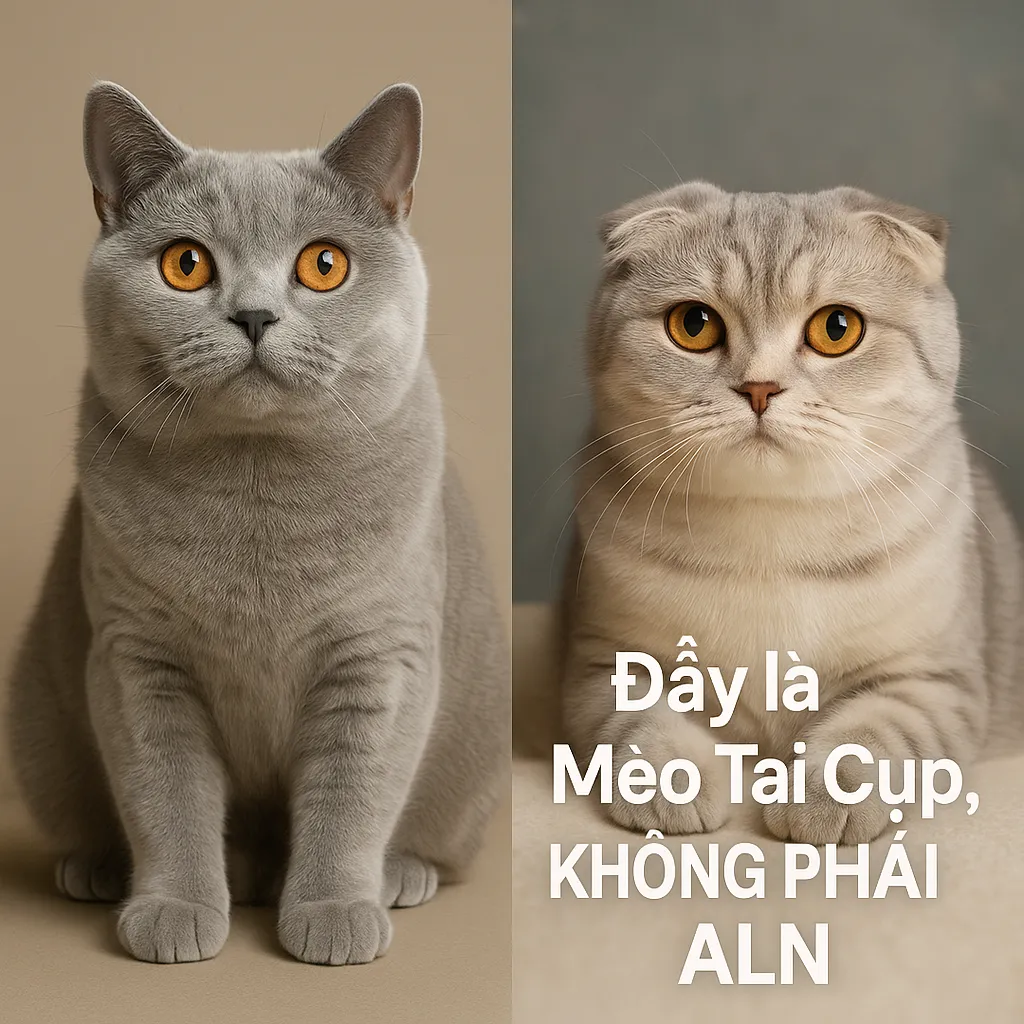 phân biệt mèo aln và mèo tai cụp